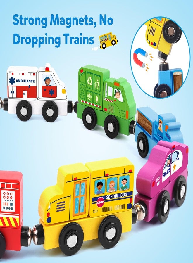 Helsort Wooden Magnetic Trains Cars - 8 Piece Educational and Skill-Building Wooden Toy for Boys and Girls Toys Train, Montessori Fine Motor Skills for Toddlers and Kids Ages 3+ - Image 4